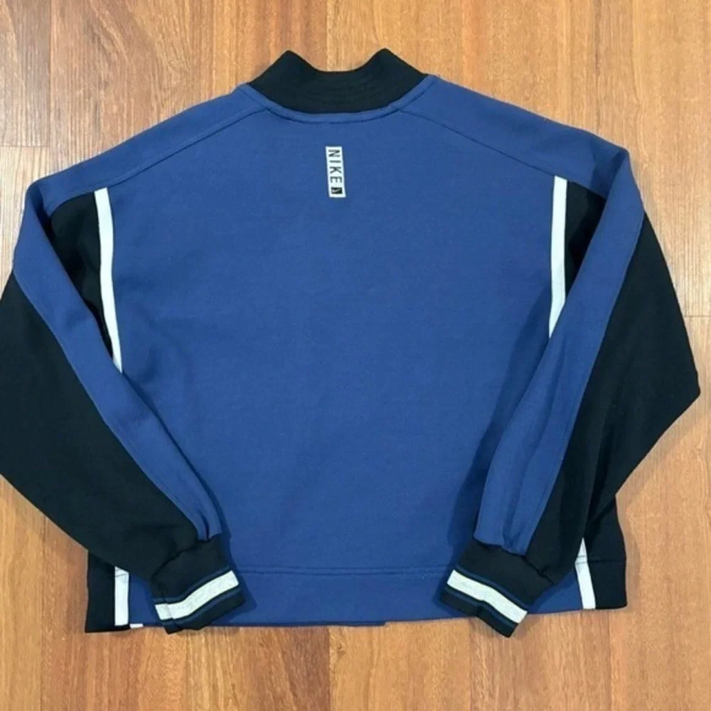Vintage Nike Boys XL 16-18 Snap Front Varsity Jacket Navy Blue Swoosh